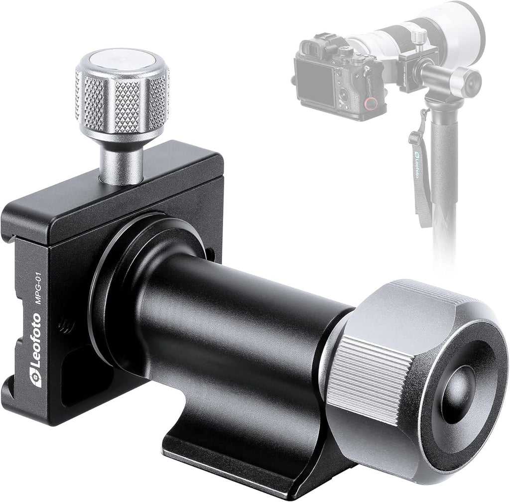 Leofoto Gimbal Tripod Head, Aluminum Alloy Monopod Head Panoramic Tilt Quick Release Quick Release Buckle Conversion Head Accessories for DSLR/Camcorders, 3/8" Thread, Max Load 10KG/22.05lb (MPG-01)