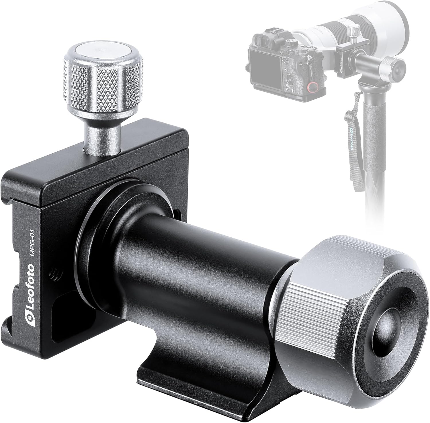 Leofoto Gimbal Tripod Head, Aluminum Alloy Monopod Head Panoramic Tilt Quick Release Quick Release Buckle Conversion Head Accessories for DSLR/Camcorders, 3/8" Thread, Max Load 10KG/22.05lb (MPG-01)