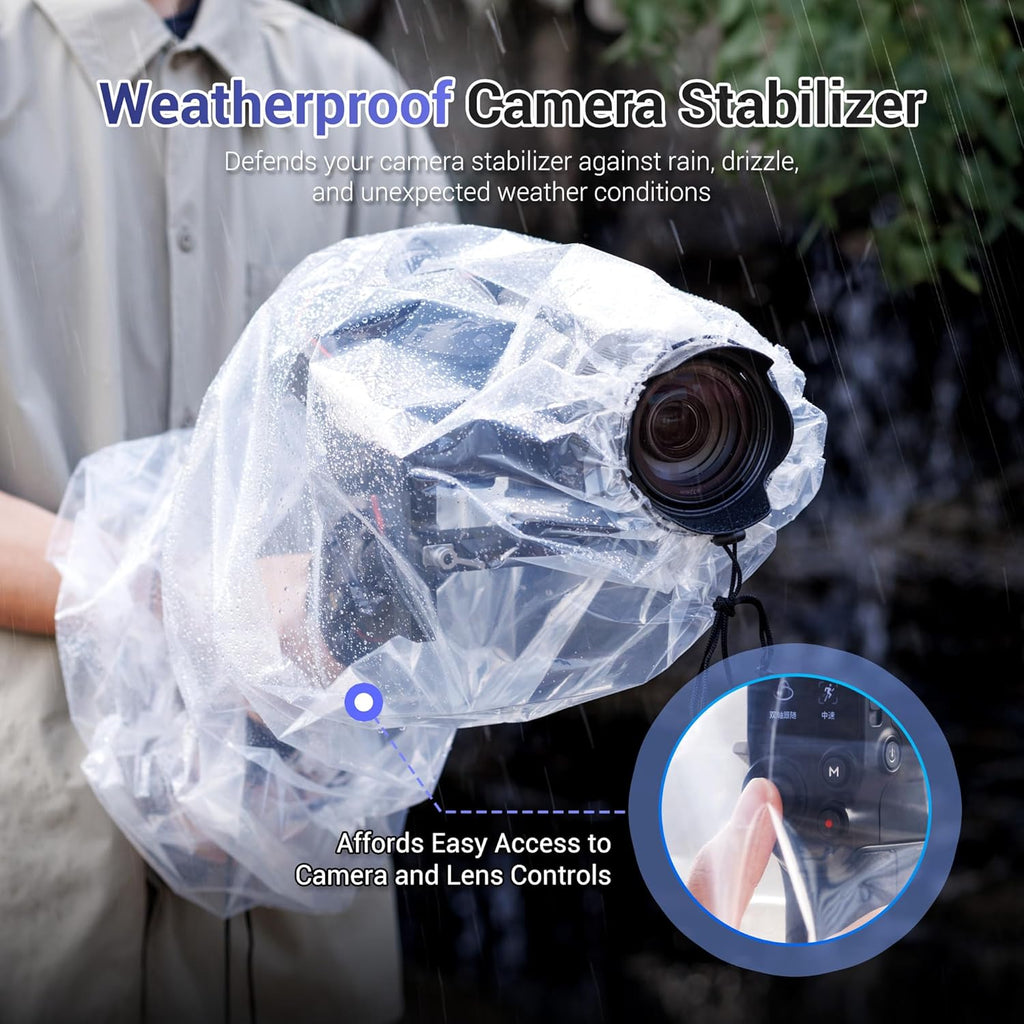 2Pack Clear Stabilizer Rain Cover,Gimbal Stabilizer for Camera Raincoat fits DJI RS 4 Pro RS4 RS 3 Mini Pro,RSC 2,RS 2,Ronin-SC S, Weebill 3S,Crane M2S & More Stabilizer Below 16.3x8.6x7.7