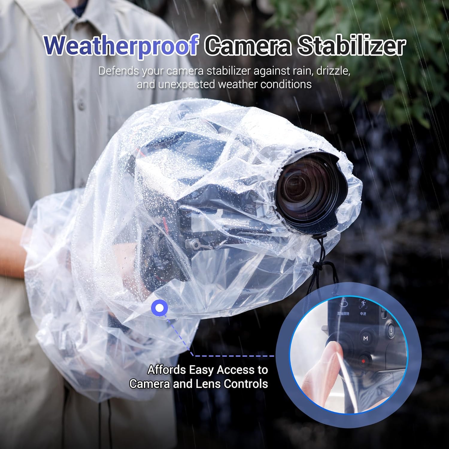 2Pack Clear Stabilizer Rain Cover,Gimbal Stabilizer for Camera Raincoat fits DJI RS 4 Pro RS4 RS 3 Mini Pro,RSC 2,RS 2,Ronin-SC S, Weebill 3S,Crane M2S & More Stabilizer Below 16.3x8.6x7.7