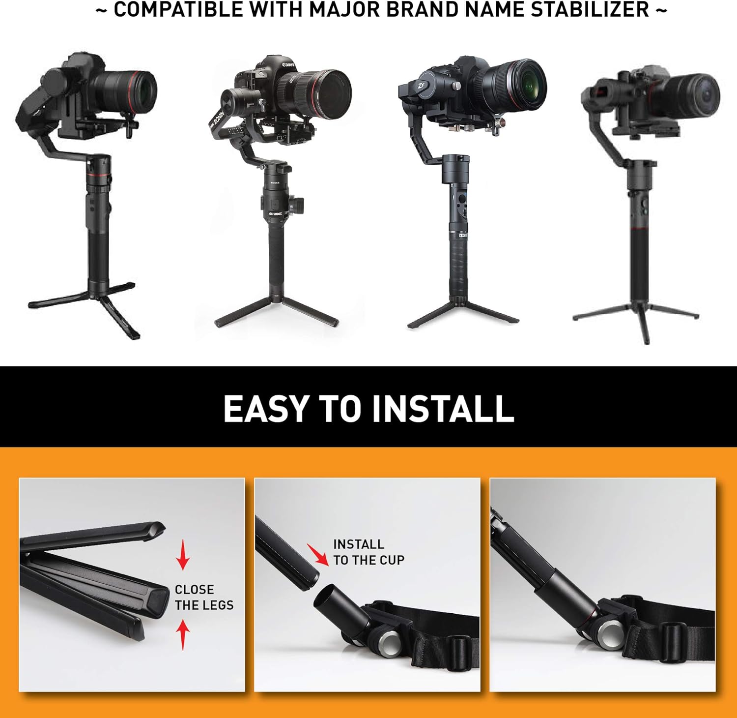 Kamerar MogoCrane Belt Kit, Weight Support for Single Handed Gimbal Stabilizer, DJI Ronin-S, Zhiyun Crane 2, Crane Plus, Moza Air 2, AirCross, Hold The Gimbal Easier and Longer