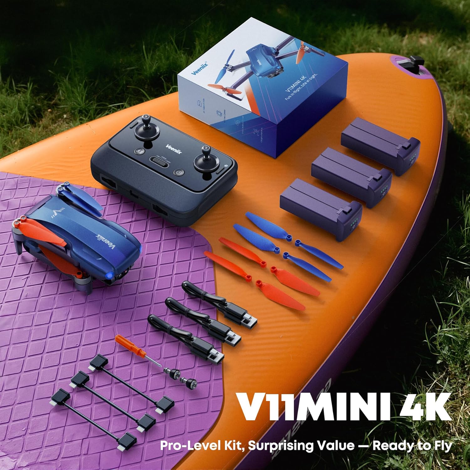 V11MINI 4K,Drones with Camera for Adults 4K Video 8K Photo,Under 249g,3-Axis Gimbal,20000ft FPV Transmission,Vertical Shooting,GPS with Beeper,for Adults,Beginner,Fly More Combo(96-Min Flight)