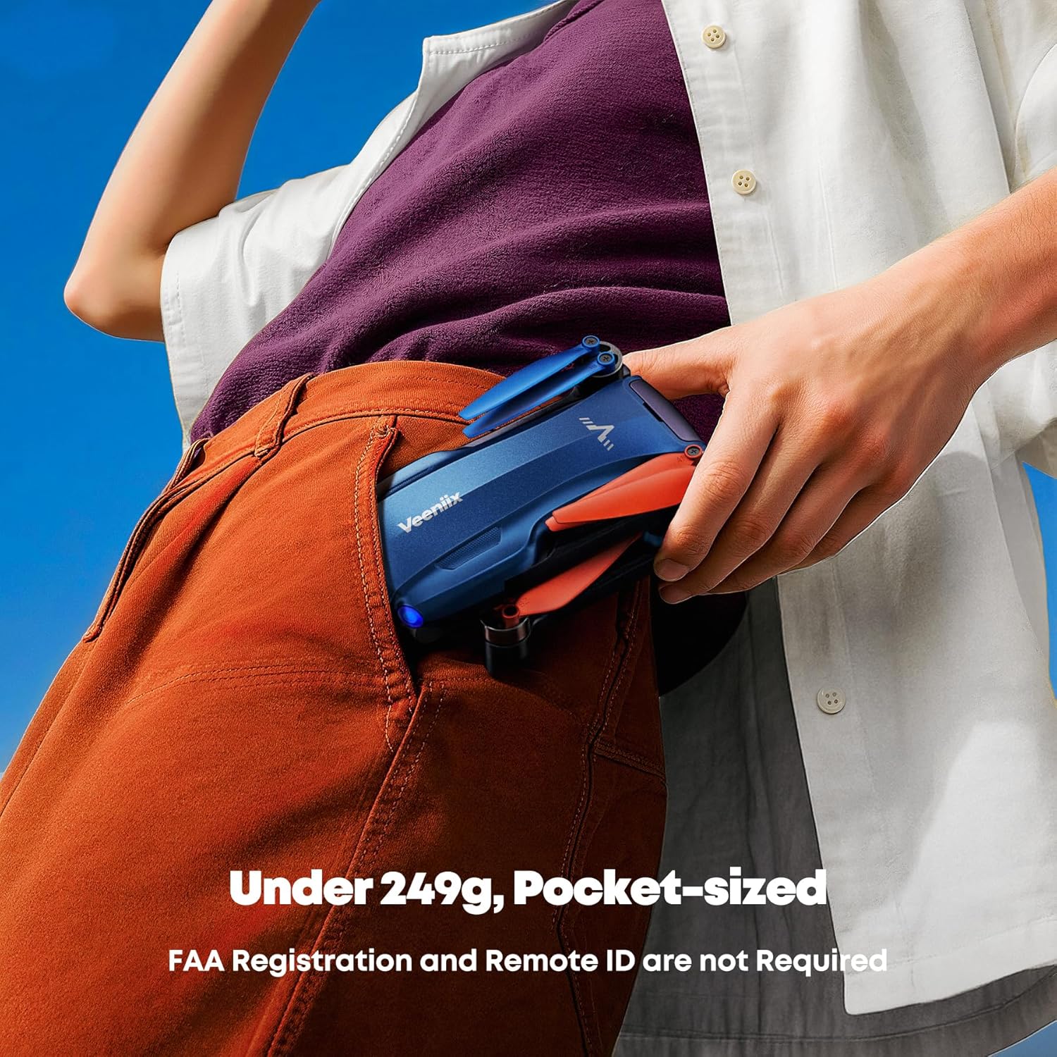 V11MINI 4K,Drones with Camera for Adults 4K Video 8K Photo,Under 249g,3-Axis Gimbal,20000ft FPV Transmission,Vertical Shooting,GPS with Beeper,for Adults,Beginner,Fly More Combo(96-Min Flight)